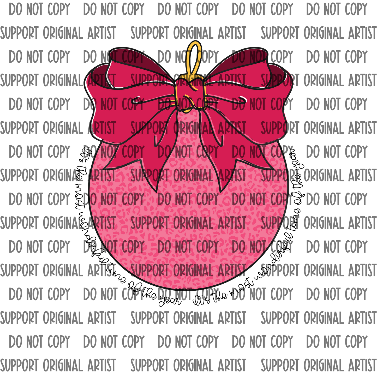 PINK CHEETAH ITS THE MOST WONDERFUL TIME OF THE YEAR PNG