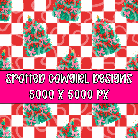 RED PREPPY CHECKERED CHRISTMAS SEAMLESS FILE