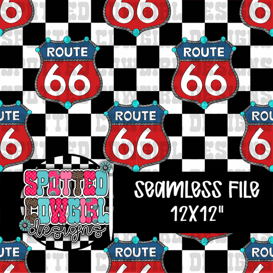 CHECKERED ROUTE 66 TURQUOISE SEAMLESS FILE (LIMITED)